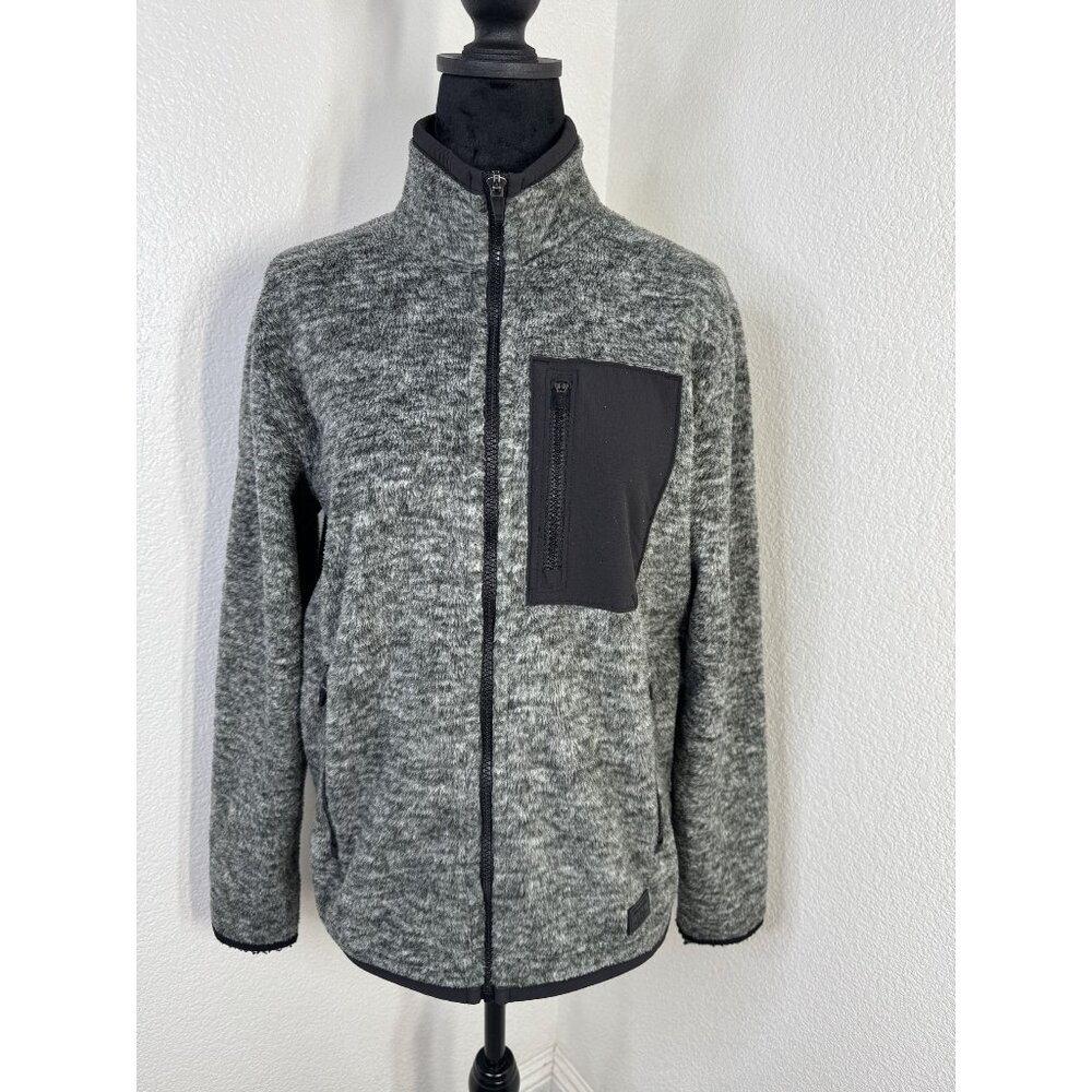 Abercrombie & Fitch Mens XS Gray Fleece Jacket‎ Polyester Zip-Up